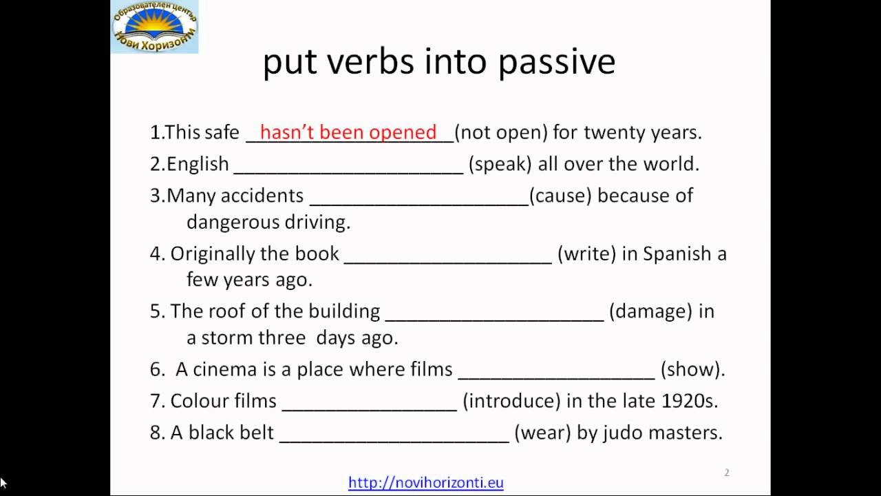 active and passive sentences exercise